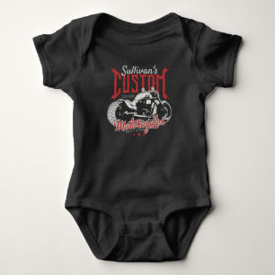 Body Para Bebê Garagem Personalizada de Biker de Bicicleta Má Gr