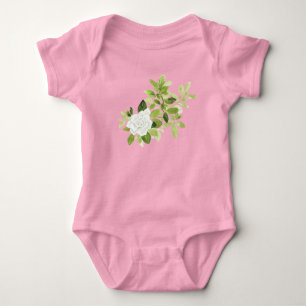 Body Para Bebê Gardenia jasmine, biqueira floral, biqueira