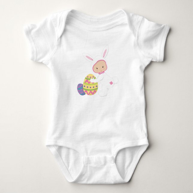 BODY PARA BEBÊ GAROTA BABY VESTIDA COMO BUNNY MAIS LESTE (Frente)