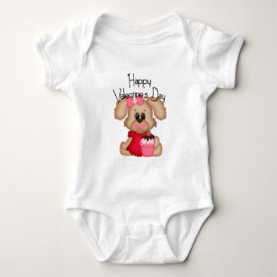 Body Para Bebê Garota Cachorro Cachorro Feliz dia de os namorados