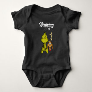 Body Para Bebê Garota de Aniversário Lousa do Grinch