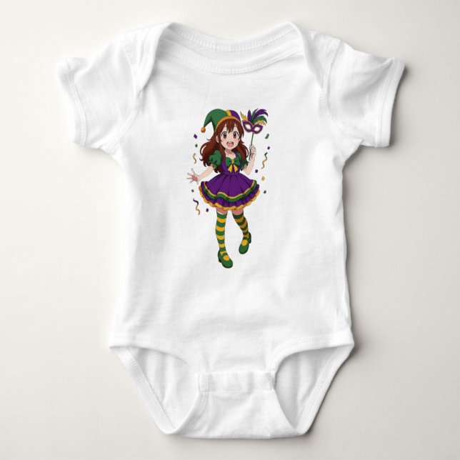 Body Para Bebê Garota fofa de Mari Gras do anime (Frente)