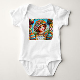 Body Para Bebê GAROTA RETRÔ ovos de Páscoa ~ Alegria de Páscoa~