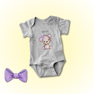 Body Para Bebê Garota Roxa Bela Roxa Monogramada Bebê Bodyfato
