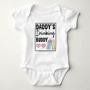 Body Para Bebê Garotas engraçadas, bebendo Pai