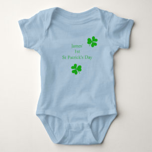 Body Para Bebê Garoto de Shamrock do Dia Sortudo de São Patrício 