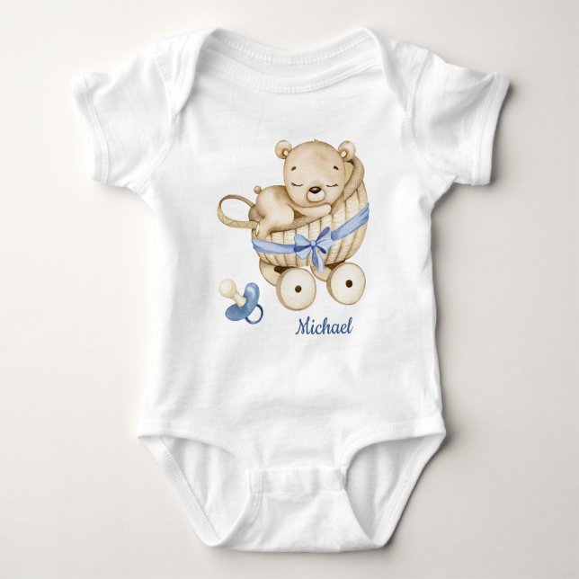 Body Para Bebê Garoto Urso Bebê Urso Bebê Bebê Roupa Bebê (Frente)