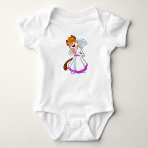 Body Para Bebê Gata como Noiva com Vestido de Noiva & Coroa