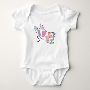 Body Para Bebê Gatinho arco-íris