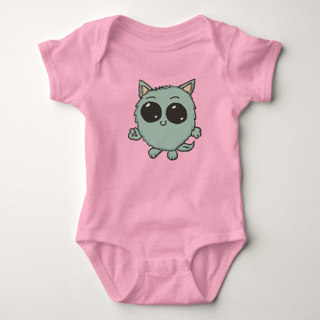 Body Para Bebê Gatinho Chibi (Frente)