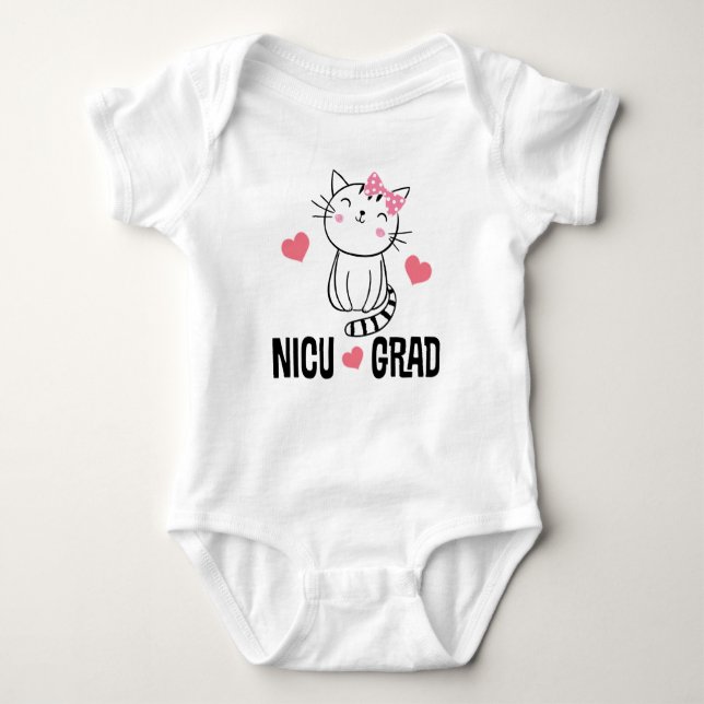 Body Para Bebê Gatinho de Formando NICU (Frente)