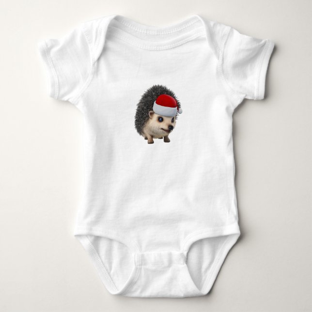 Body Para Bebê Gatinho de Natal Gambá ououriço-cacheiro Vestindo  (Frente)