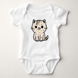Body Para Bebê Gatinho floral bonito