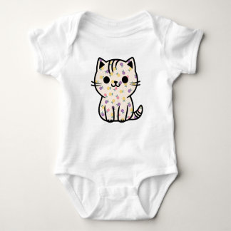 Body Para Bebê Gatinho floral bonito