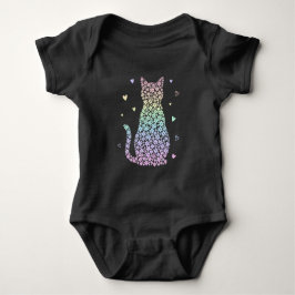 Body Para Bebê gatinho fofo arco-íris corações gradiente pastel p