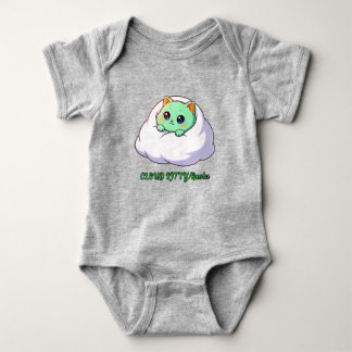 Body Para Bebê Gatinho Fofo Kawaii de Menta na Nuvem