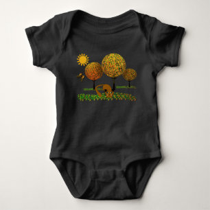 Body Para Bebê Gatinho Fofo na Floresta de Jelly Bean