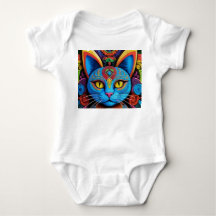 Gato Abstrato Com Olhos Amarelos
