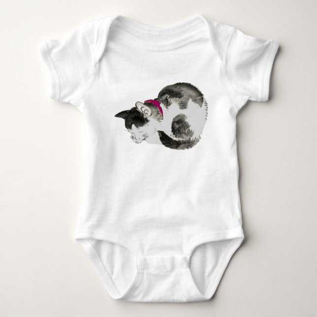 Body Para Bebê Gato adormecido, bebês (Frente)