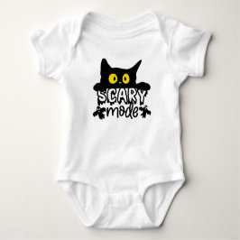 Body Para Bebê Gato Assustado do Modo Assustador do Halloween