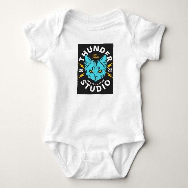 BODY PARA BEBÊ GATO AZUL COMO TIGRE (Frente)