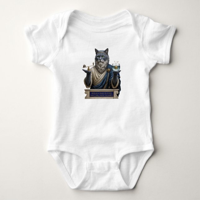 Body Para Bebê Gato Azul Russo Arquimedes (Frente)