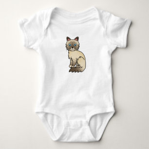 Body Para Bebê Gato Birman / Ragdoll com Pontos de Chocolate Tabb