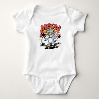 Body Para Bebê Gato bonito brincando em campo legal