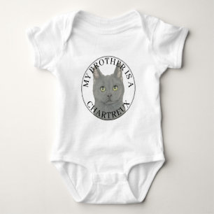 Body Para Bebê Gato Chartreux Personalizado Irmão Mais Velho