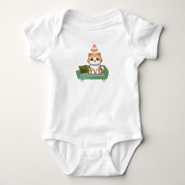 Body Para Bebê Gato Cinto (Frente)