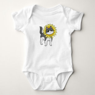 Body Para Bebê Gato com girassol