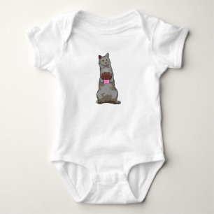 Body Para Bebê Gato com Muffin
