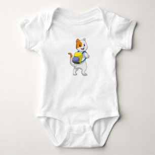 Body Para Bebê Gato como Hiker com Mochila