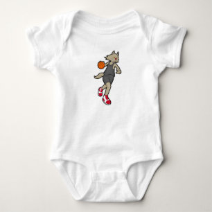 Body Para Bebê Gato como jogador de basquetebol