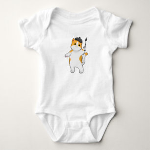 Body Para Bebê Gato como Pintor com Pintor