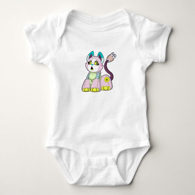 Body Para Bebê Gato como Robô (Frente)