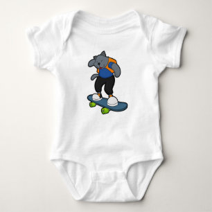 Body Para Bebê Gato como skateboarder com skate