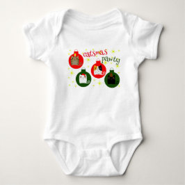 Body Para Bebê Gato da Primeira Festa de Natal