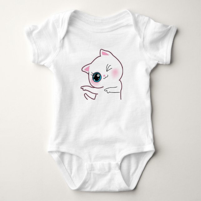 Body Para Bebê Gato de Arco Rosa Adorável (Frente)