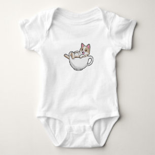 Body Para Bebê Gato de chá