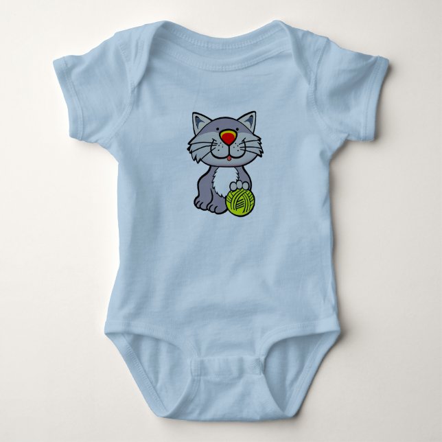 Body Para Bebê Gato de Desenho Animado Fofo para Presente de Chá  (Frente)