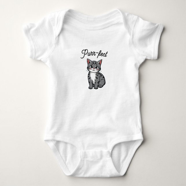 Body Para Bebê Gato de Desenho Animado Per-feito (Frente)