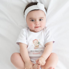 Body Para Bebê Gato de Natal Personalizado para Bebê