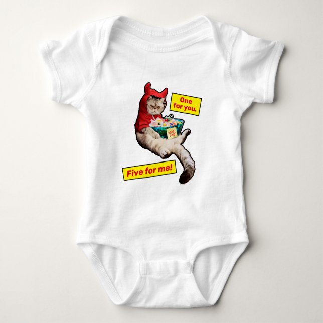 Body Para Bebê Gato do Diabo Cranky (Frente)