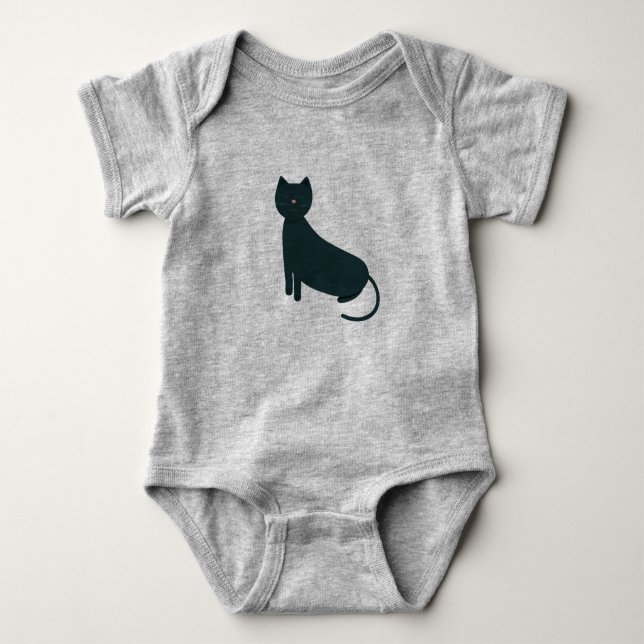 Body Para Bebê gato-do-mato-cinza (Frente)