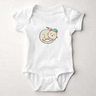 Body Para Bebê Gato dormindo com a Noite