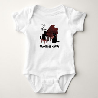 Body Para Bebê Gato E Música Me Fazem Feliz, Gato Brincando Music