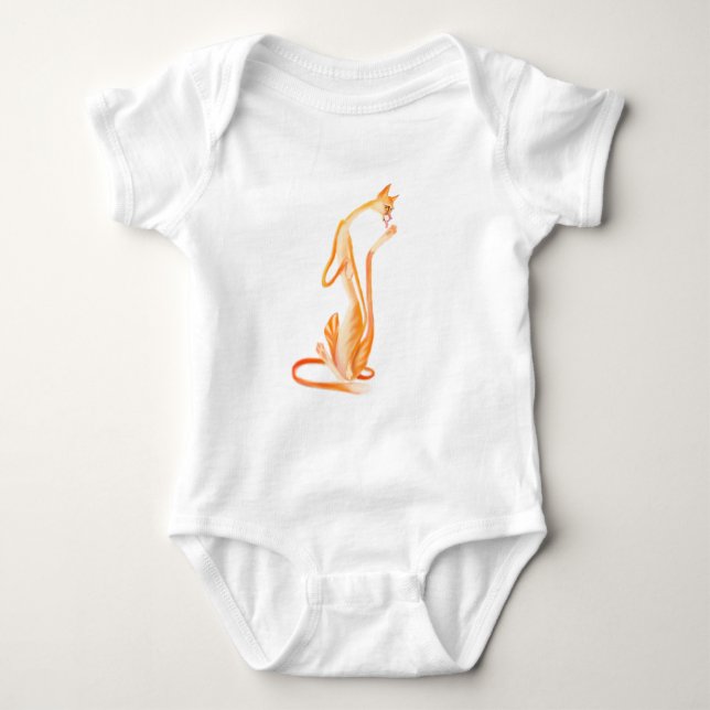 Body Para Bebê Gato Engraçado Bebê Bebê Fatos (Frente)