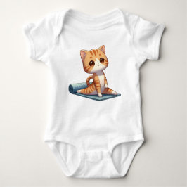 Body Para Bebê Gato Gato de Ioga Chibi