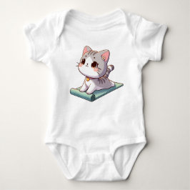 Body Para Bebê Gato Gato de Ioga Chibi